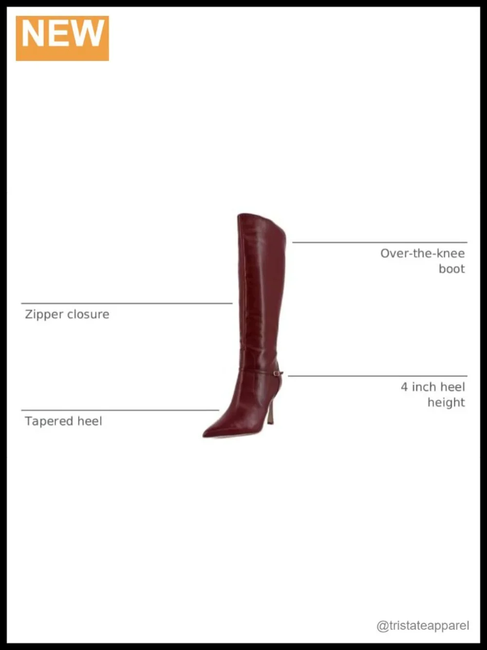 Sam Edelman Over-the-Knee Boots Leather Flare Heel Pointed Toe Zip